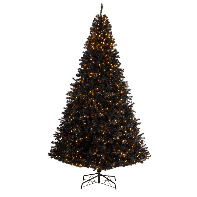 10 Black Artificial Christmas Tree with 950 Clear LED Lights and 3056 Tips