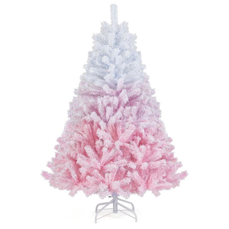 2025 New Artificial Christmas Tree with Folding Metal Stand and 456 Branch Tips-5FT, Pink - Pink