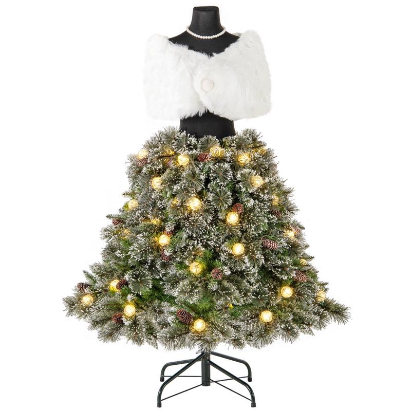 5 FT Pre-lit Artificial Christmas Tree, 465 Branch Tips, Green - Green