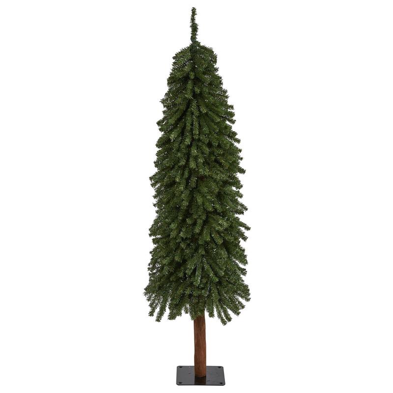5 Grand Alpine Artificial Christmas Tree with 469 Bendable Branches on Natural Trunk