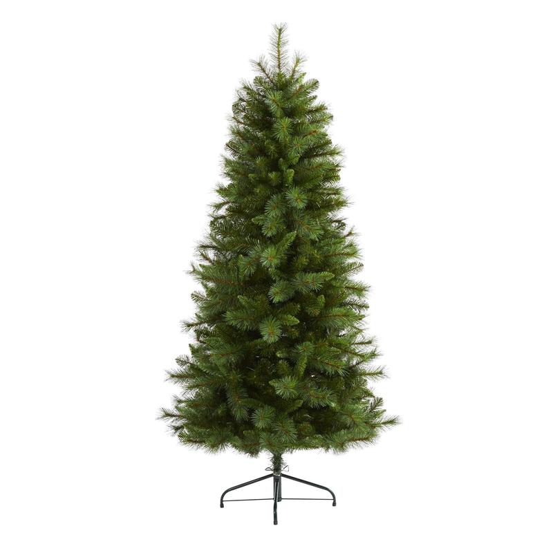 6 Slim West Virginia Mountain Pine Artificial Christmas Tree with 629 Bendable Branches