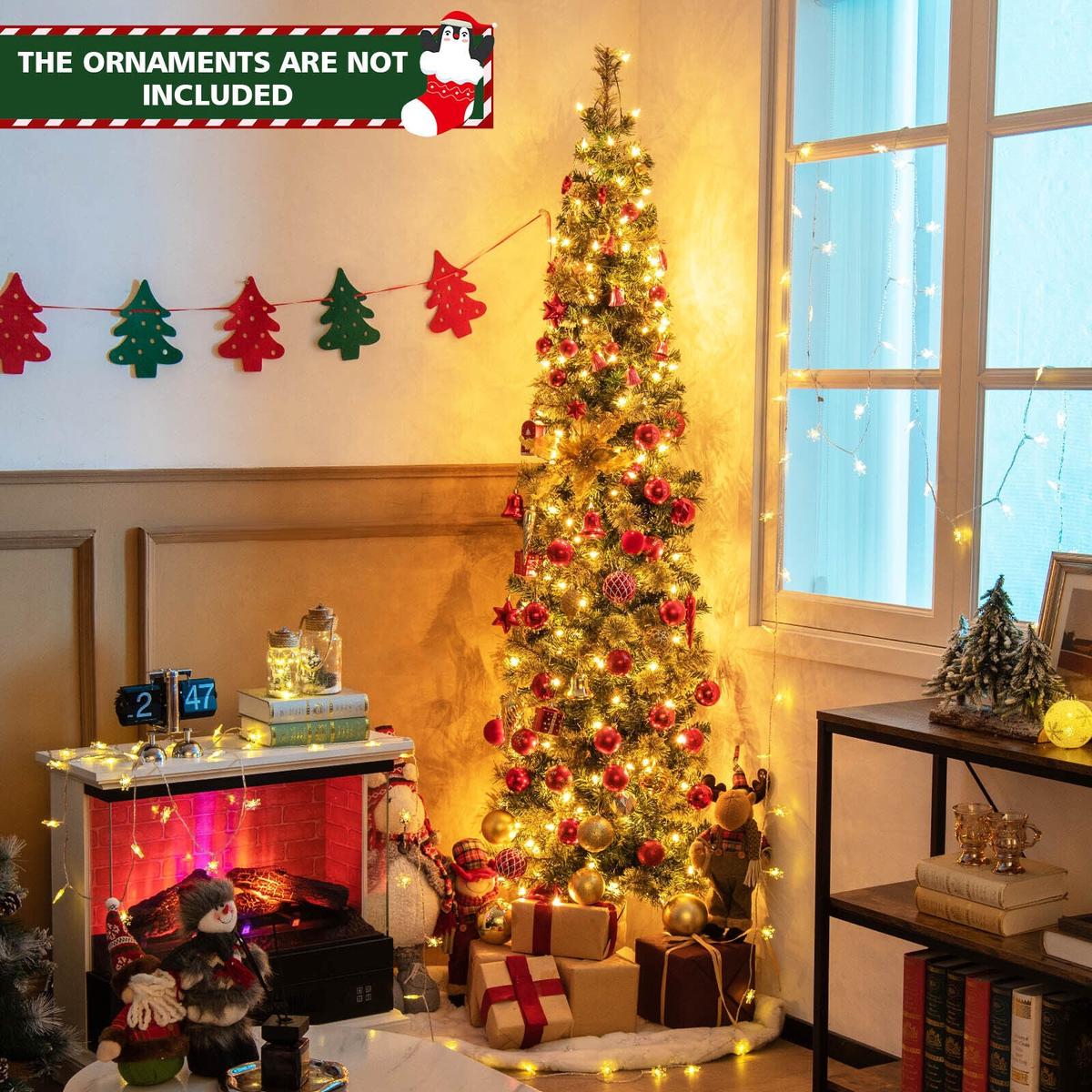 7  150  7 Feet Half Christmas Tree with Pine Needles and 150 Lights