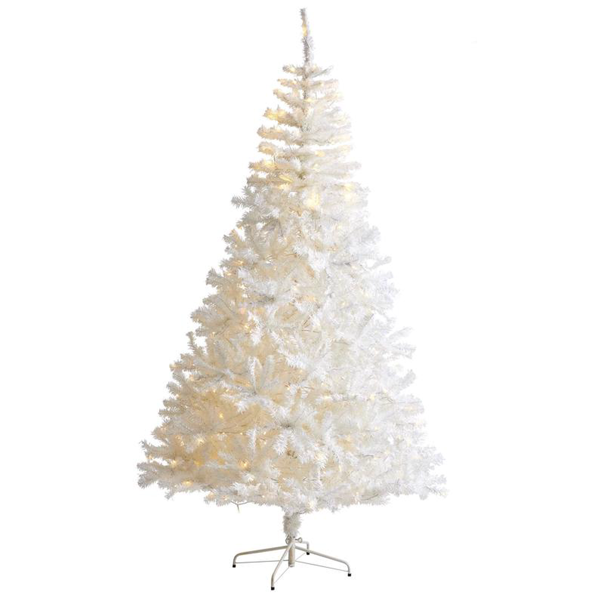 758242 White Artificial Christmas Tree with 1380 Bendable Branches and 400 Clear LED Lights