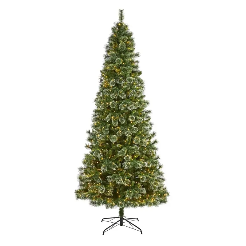 9-ft Slim Snow Tip Pine Tree  A Tall, Festive Elegance for Any Space