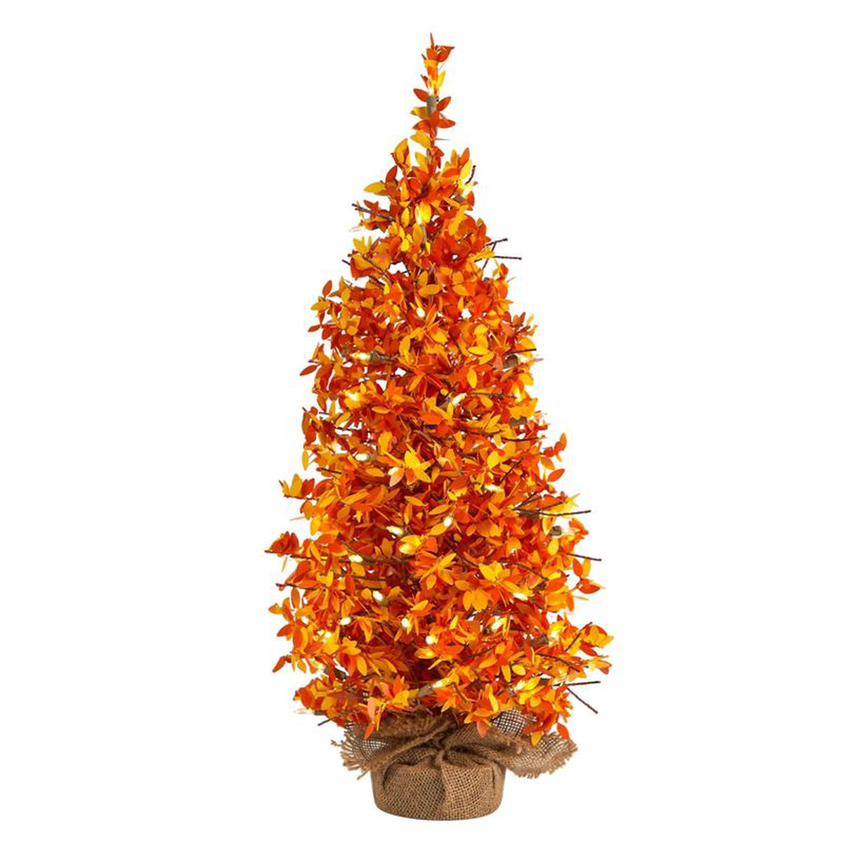 28242 Harvest Halloween Artificial Christmas Tree Pre-Lit with 50 LED lights in Burlap Base