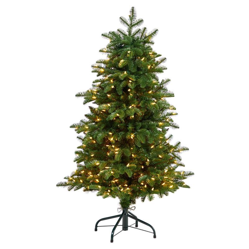 4 South Carolina Fir Artificial Christmas Tree with 250 Clear Lights and 752 Bendable Branches