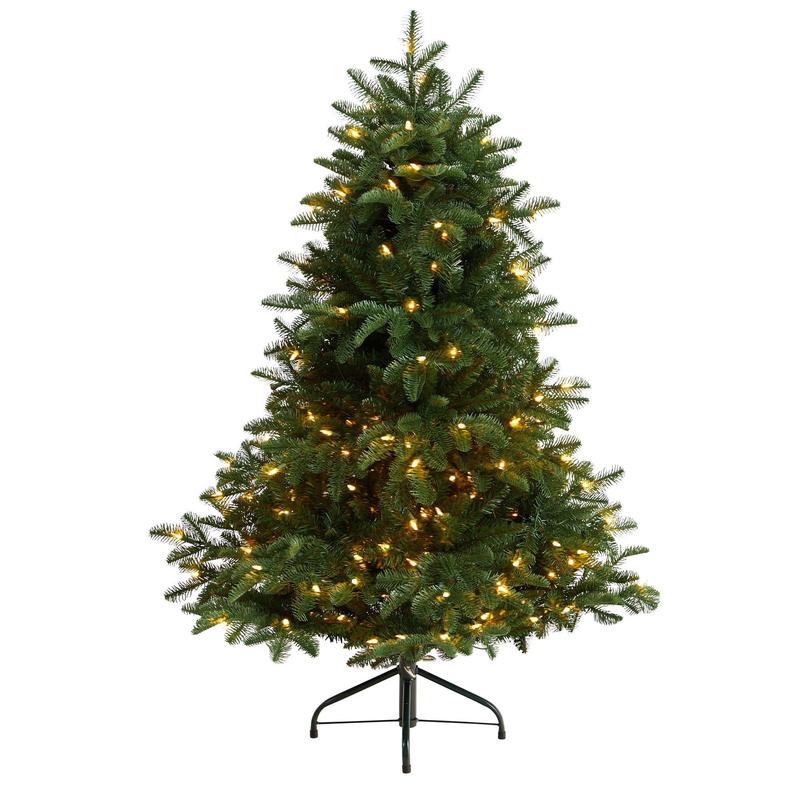 4 South Carolina Spruce Christmas Tree with 200 White Warm Lights and 848 Bendable Branches