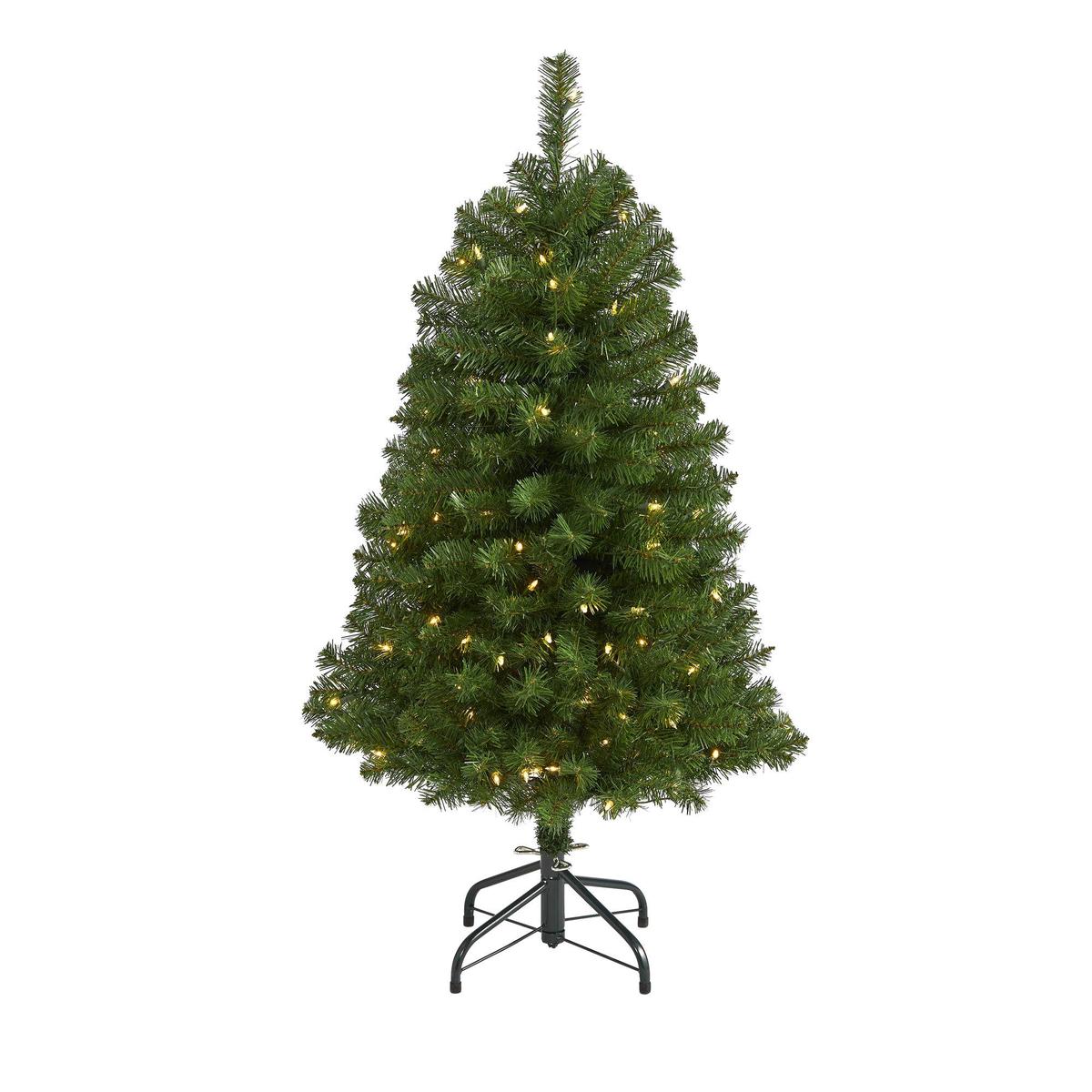 4 Virginia Fir Artificial Christmas Tree with 100 Clear Lights and 223 Bendable Branches