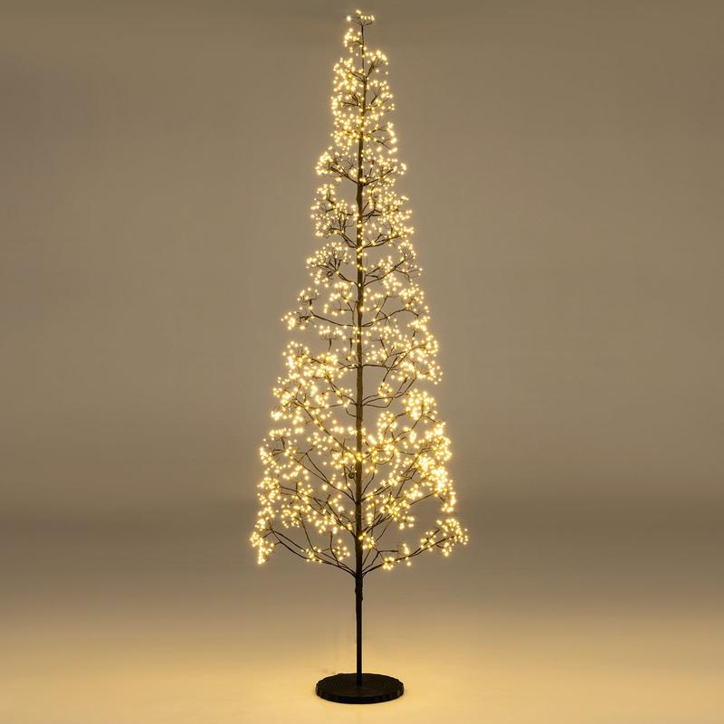 5/6/7 FT Lighted Alpine Tree with Warm White Light LED Lights Pre-lit Artificial Cedar Tree with Weighted Base-7 ft - Options