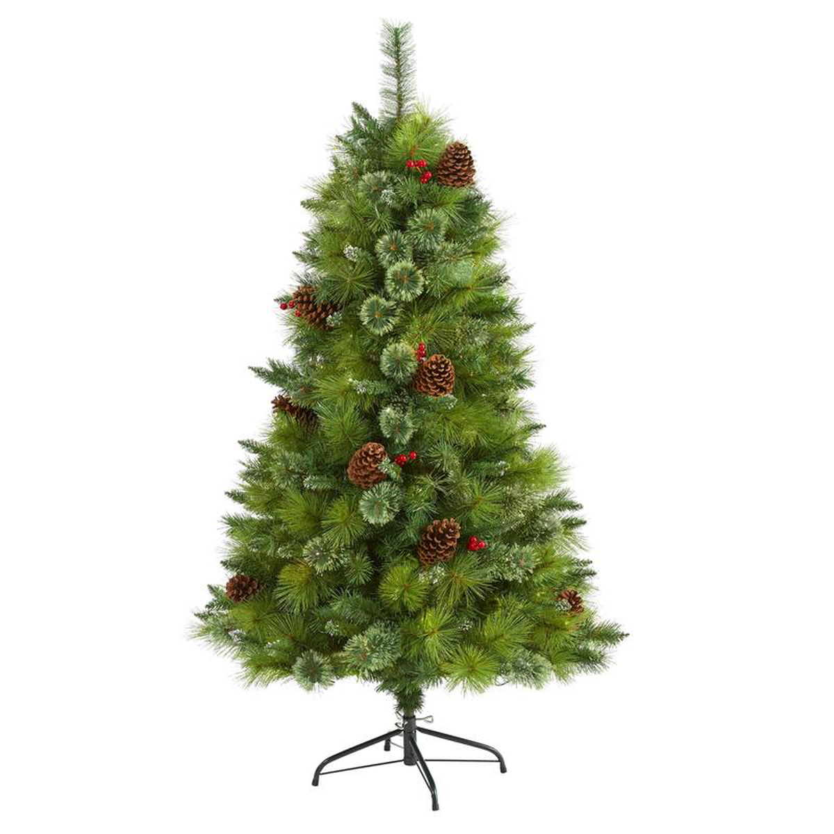 5 Montana Mixed Pine Artificial Christmas Tree with Pine Cones, Berries and 510 Bendable Branches