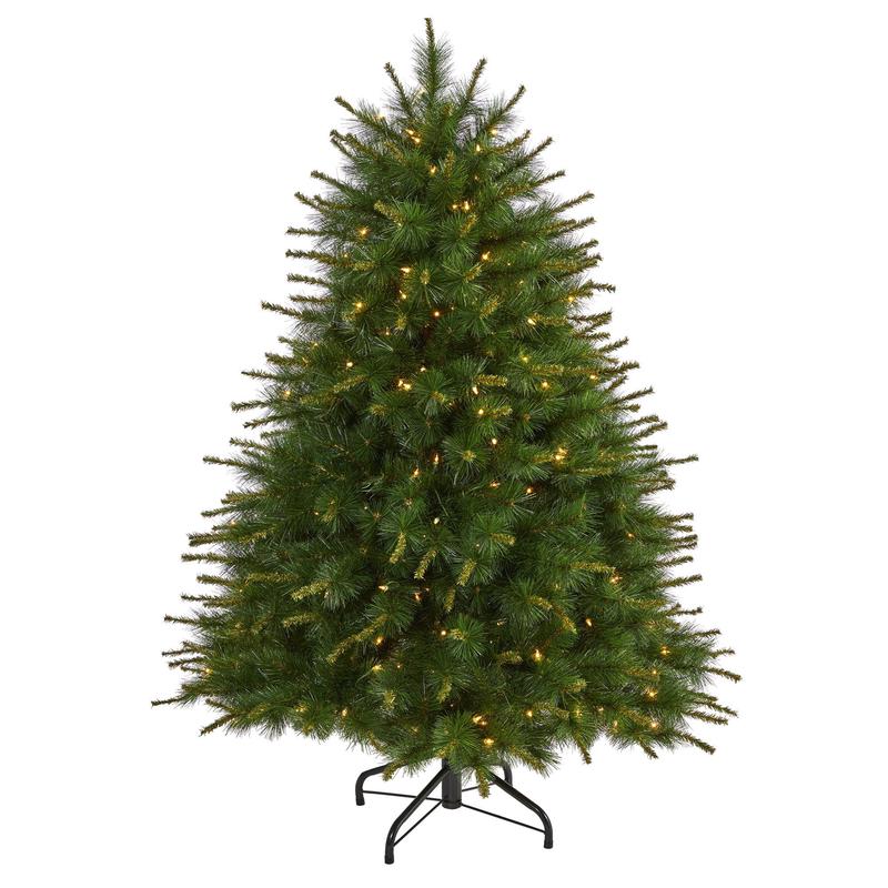 5 New England Pine Artificial Christmas Tree with 200 Clear Lights and 492 Bendable Branches