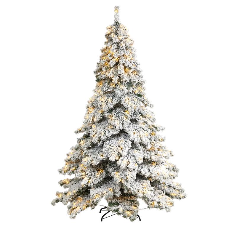 7 Flocked Austria Fir Christmas Tree with 400 Warm White LED Lights and 1063 Bendable Branches