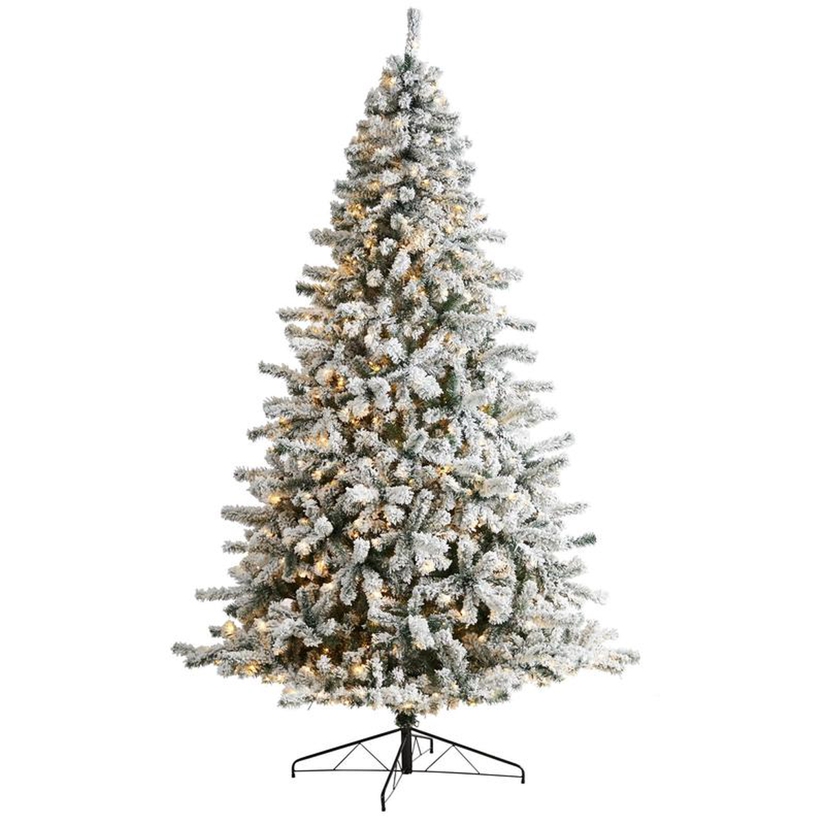 10 Flocked Rock Springs Spruce Christmas Tree with 800 LED Lights and 1880 Bendable Branches