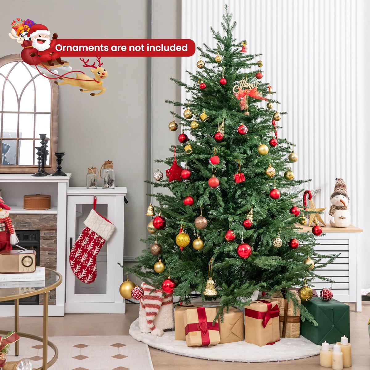 280  LED  8  - 6  Pre-lit Christmas Tree with 280 Warm White LED Lights and 8 Lighting Modes-6ft