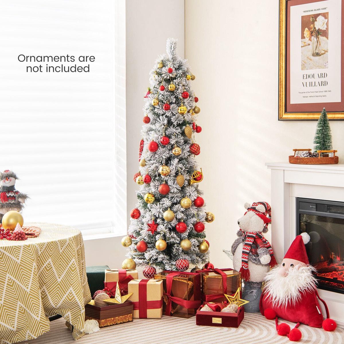 4.5/6/7  258  100  -  - 4.5  4.5/6/7 Feet Christmas Tree with 258 Branch Tips and 100 Incandescent Lights-Flocked and Slim-4.5 ft