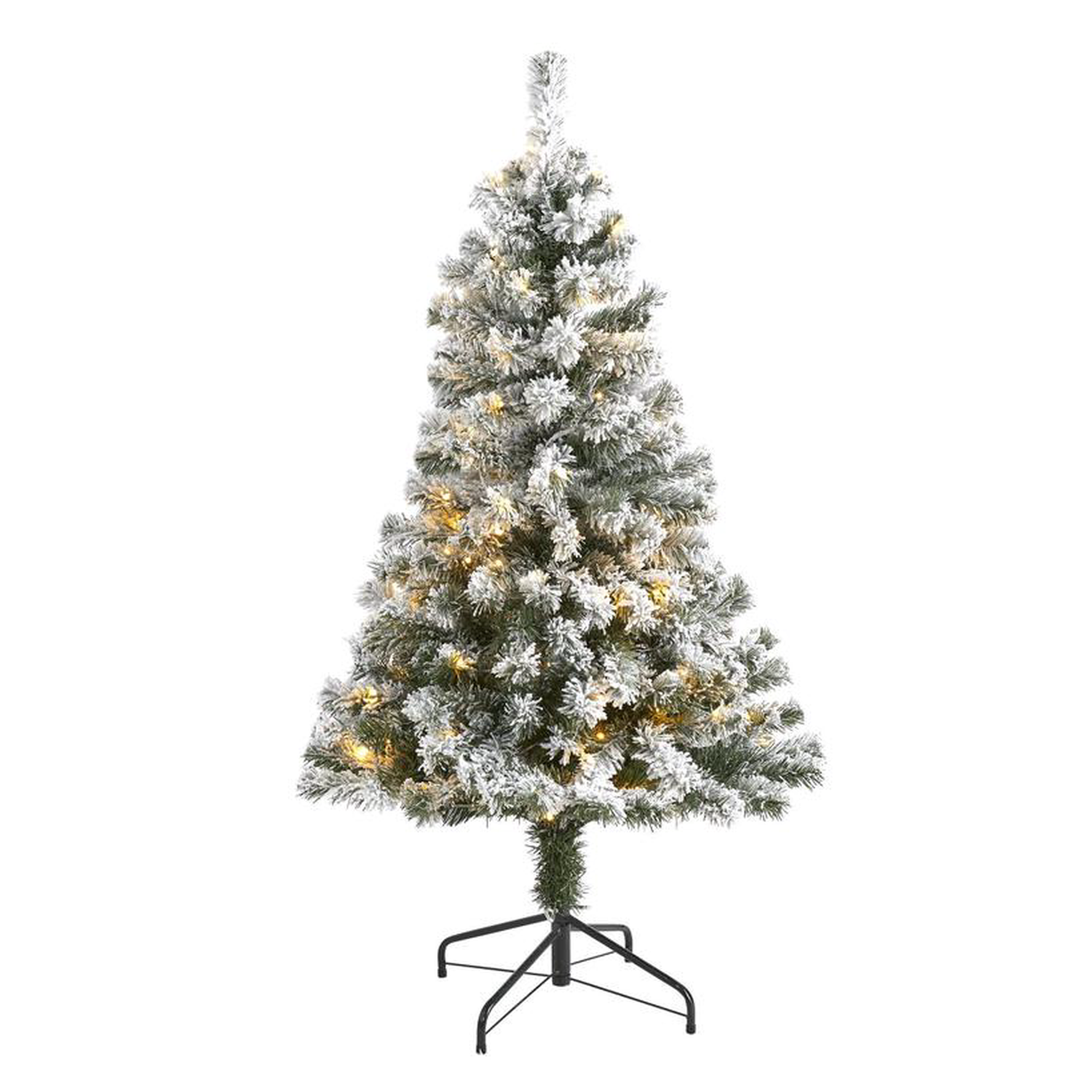 48217 Flocked West Virginia Fir Artificial Christmas Tree with 100 Clear LED Lights