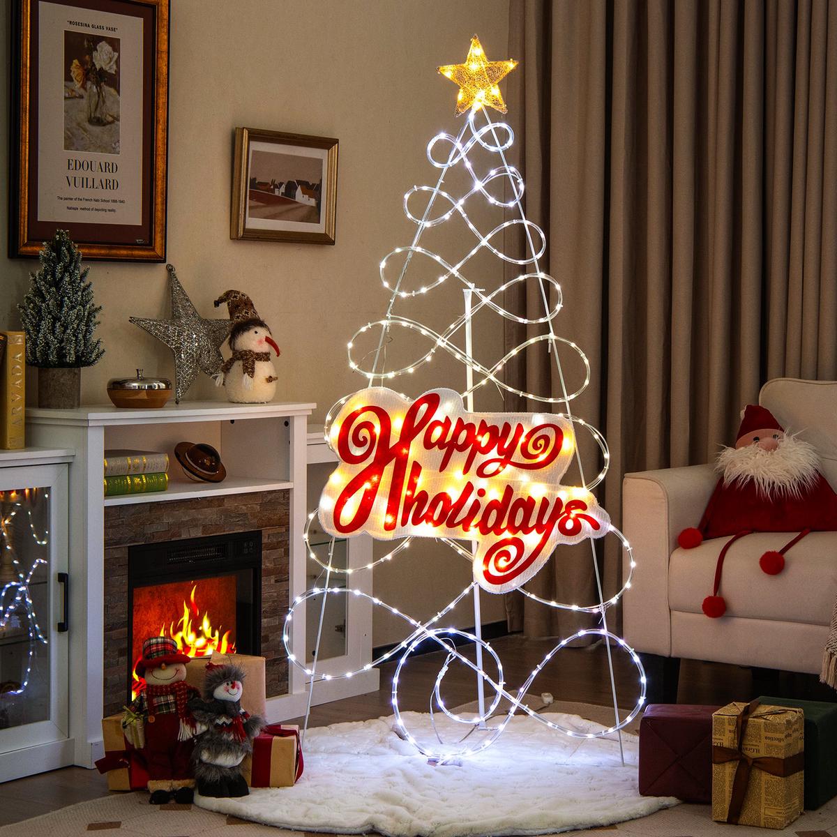 5.6  216  LED  6  5.6 FT Outdoor Colorful Christmas Tree with 216 LED Lights and 6 Lighting Modes