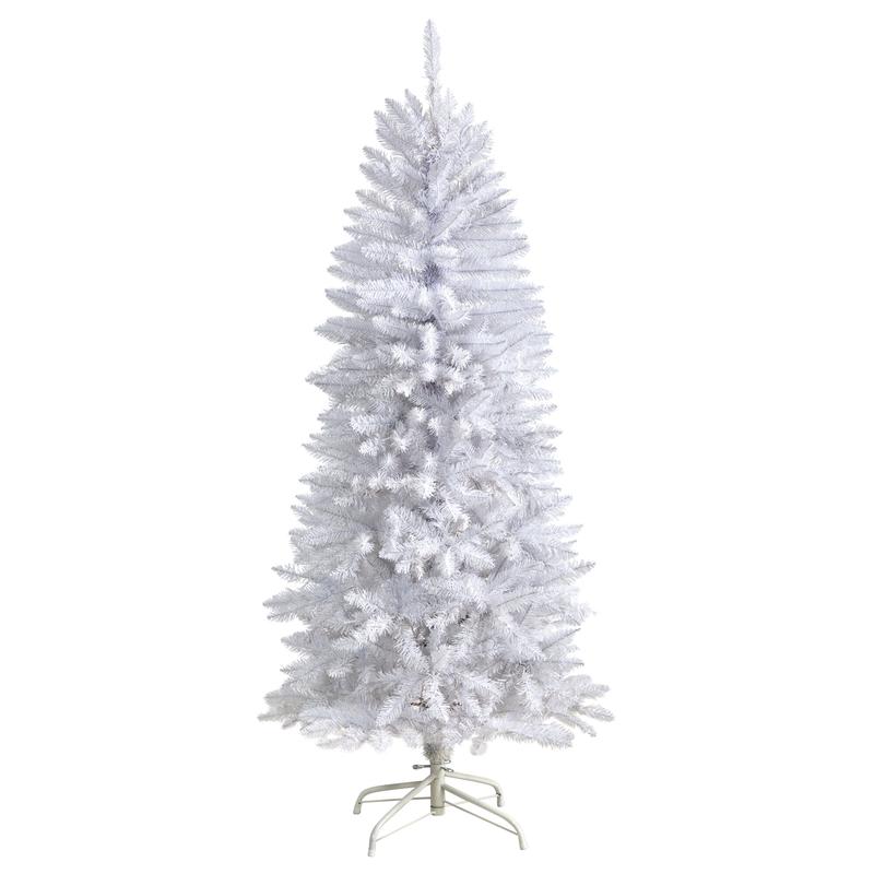 5 Slim White Artificial Christmas Tree with 491 Bendable Branches