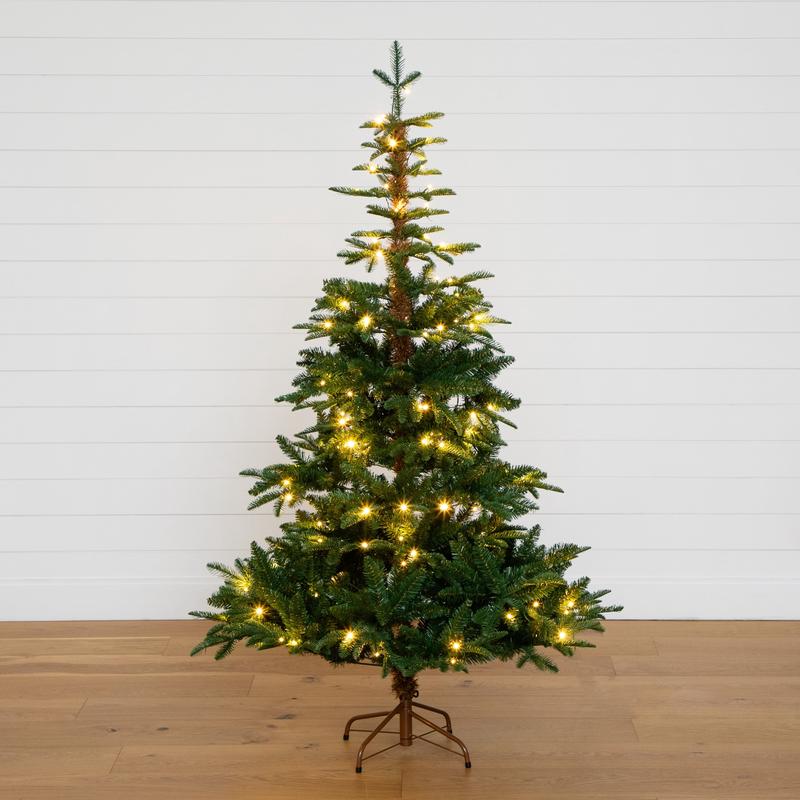 6 Pre-Lit Artificial Idaho Mixed Fir Christmas Tree with 130 Warm White LED Lights