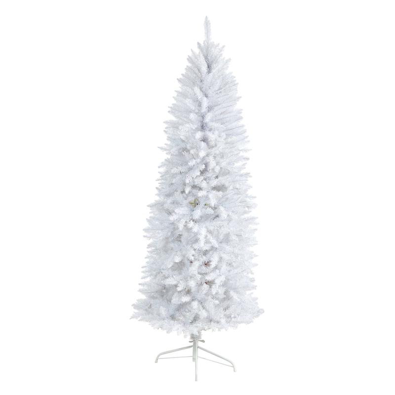 6 Slim White Artificial Christmas Tree with 743 Bendable Branches