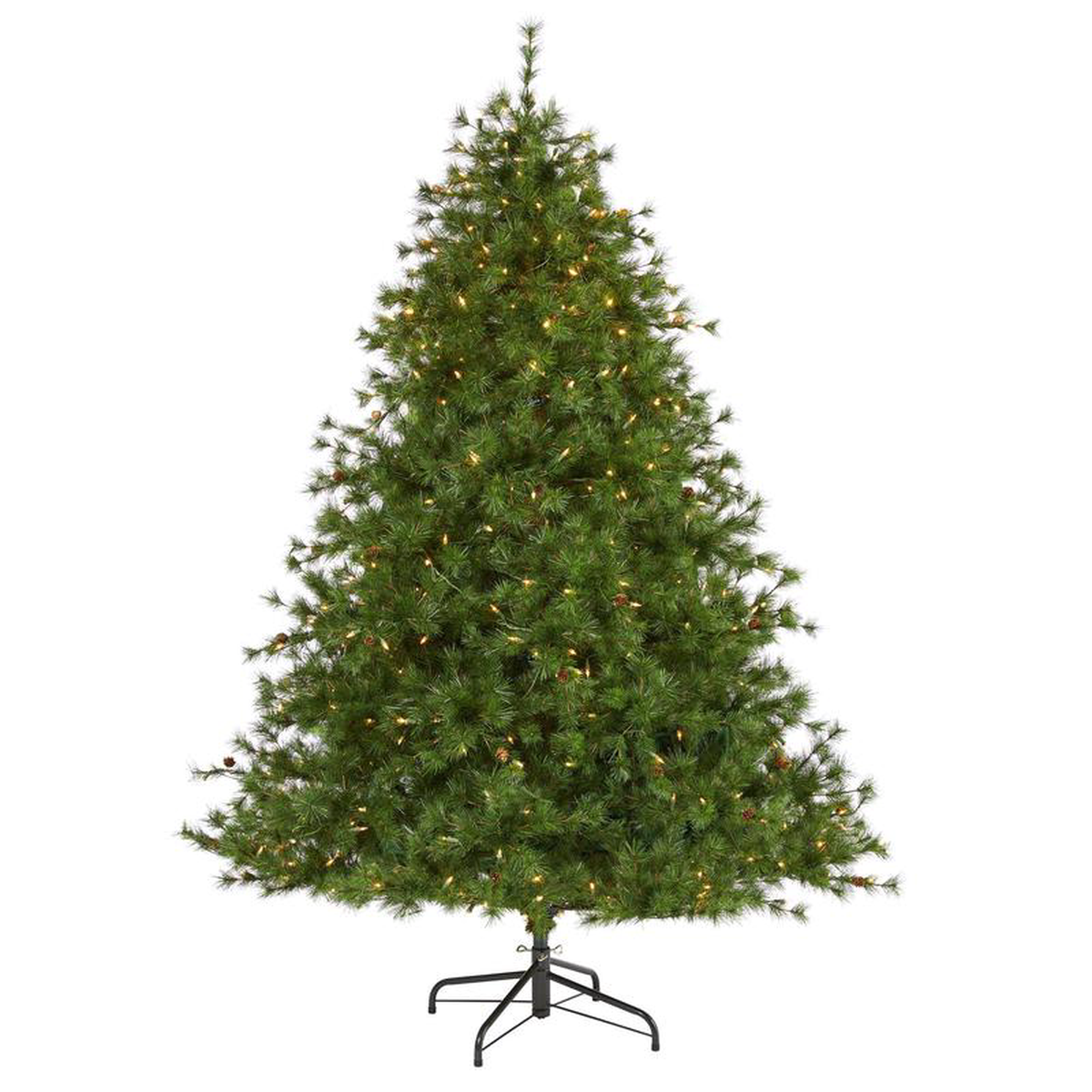 7 Colorado Mountain Pine Artificial Christmas Tree with 450 Clear Lights 1453 Bendable Branches and Pine Cones