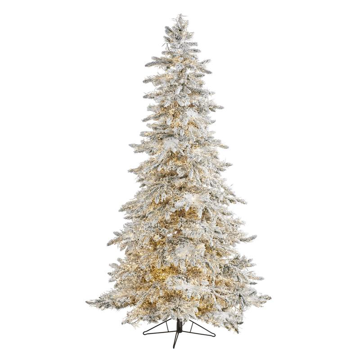 758217 Flocked Grand Northern Rocky Fir Artificial Christmas Tree with 6672 Warm Cluster (Multifunction) LED Lights and 1071 Bendable Branches