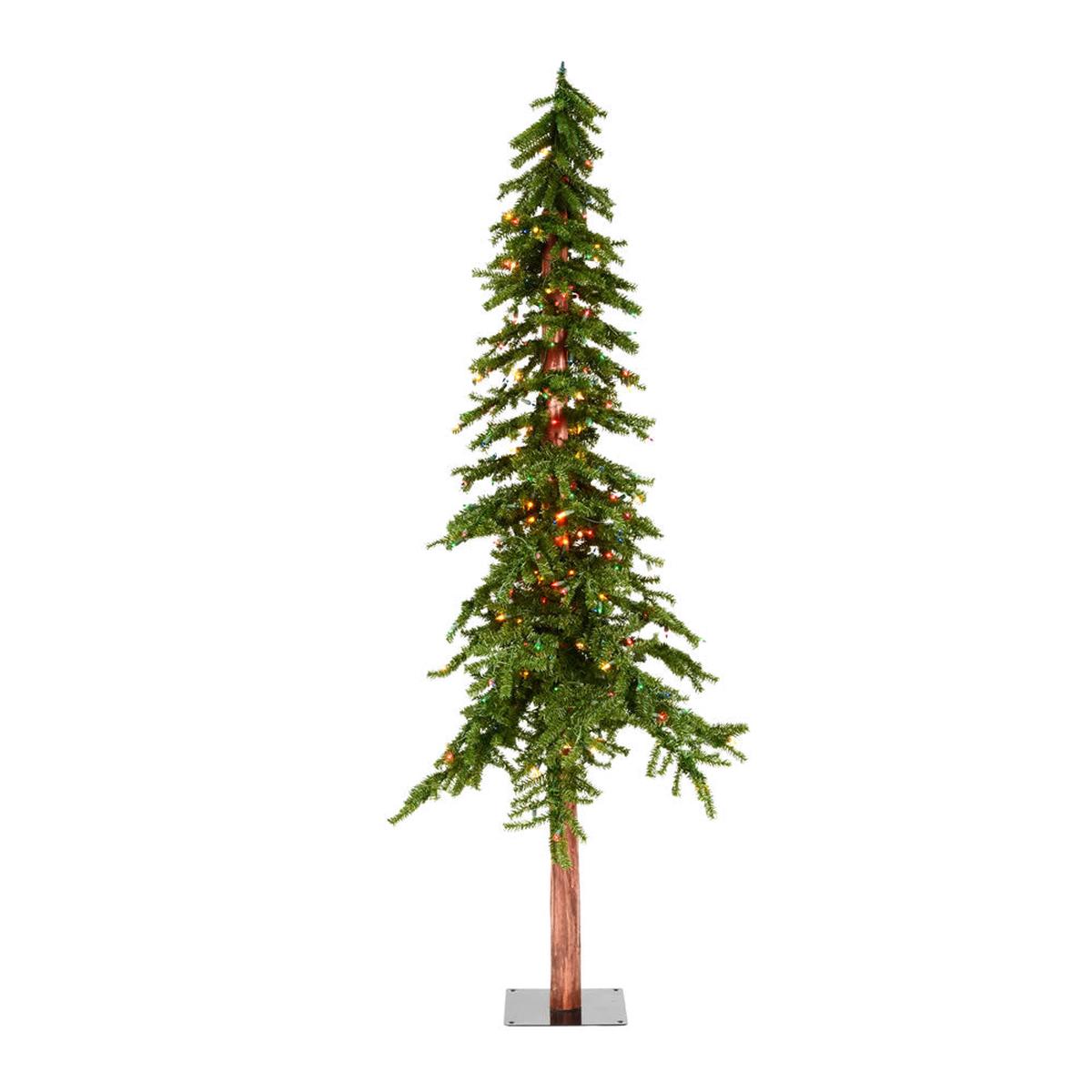 Vickerman 7ft.x 44in. Alpine Artificial Christmas Tree Multi-colored LED Lights