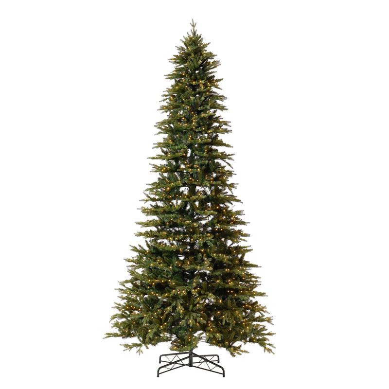 12 Belgium Fir Natural Look Artificial Christmas Tree with 1500 Clear LED Lights and 4962 Bendable Branches