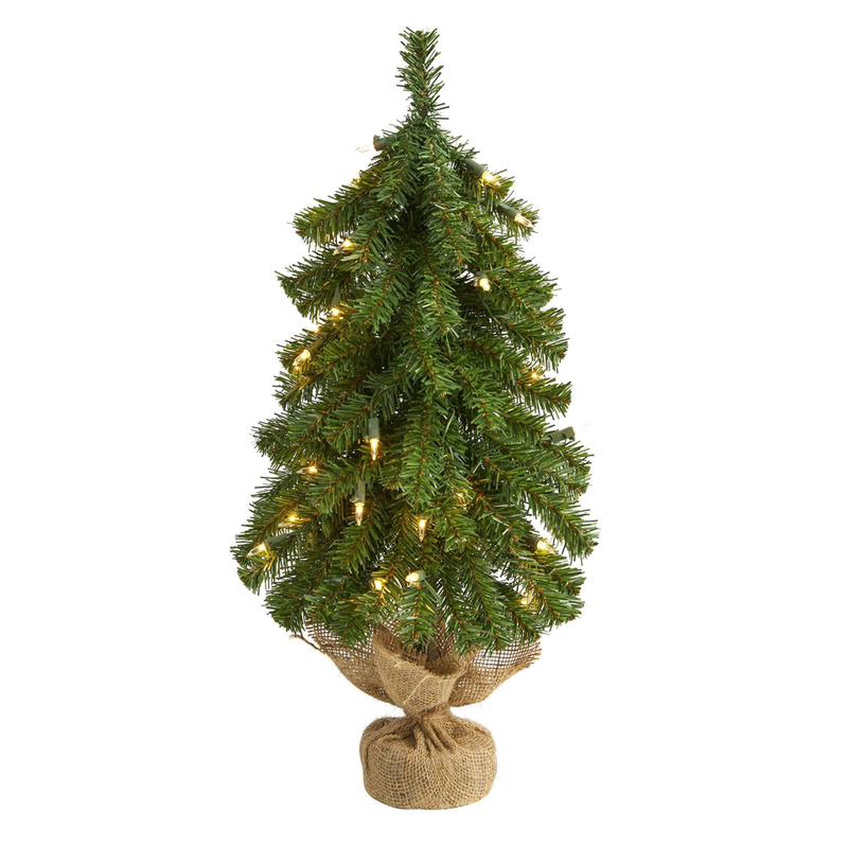 2 Alpine Artificial Christmas Tree with 35 Lights 92 Bendable Branches and a Burlap Planter