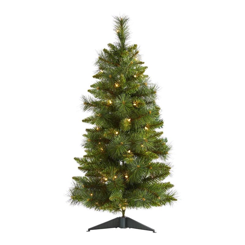 3 New Haven Pine Artificial Christmas Tree with 50 Warm White LED Lights and 93 Bendable Branches