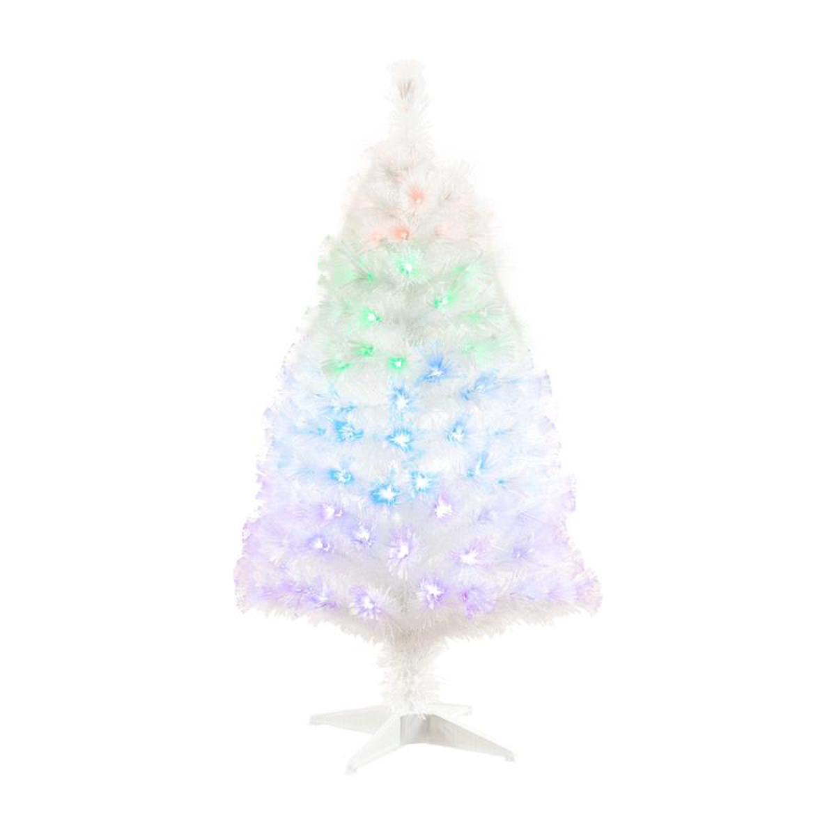 48242 White Pre-Lit Fiber Optic Artificial Christmas Tree with 120 Colorful LED and Remote Control Show