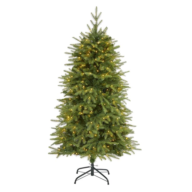 5 Vancouver Fir Natural Look Artificial Christmas Tree with 350 Clear LED Lights and 1054 Bendable Branches