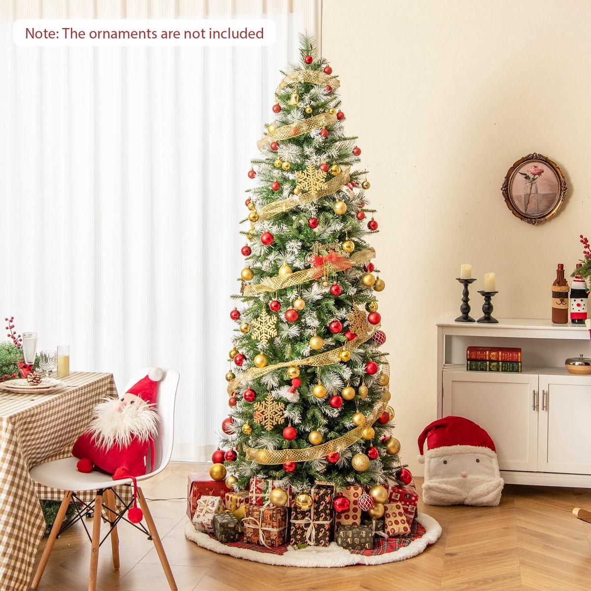 6/7.5/9  LED -M 6/7.5/9 FT Artificial Christmas Tree with Warm-White LED Lights-M
