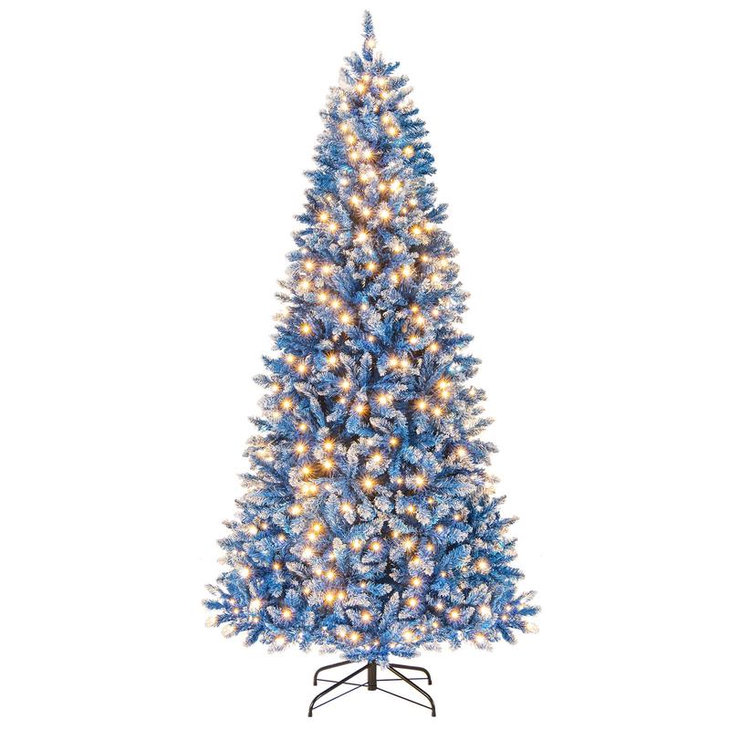 7 FT Artificial Christmas Tree, 767 Snowy Branch Tips, Blue