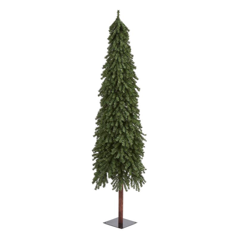 7 Grand Alpine Artificial Christmas Tree with 950 Bendable Branches on Natural Trunk