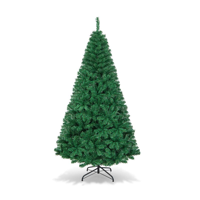 Artificial PVC Hinged Christmas Tree, 7 ft, Green - Green