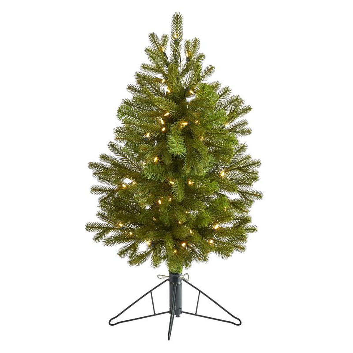 3 Cambridge Spruce Flat Back Artificial Christmas Tree with 50 Warm White (Multifunction) LED Lights and 113 Bendable Branches