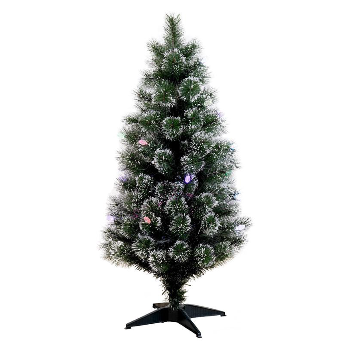 48217 Snowy Pre-Lit Fiber Optic Artificial Christmas Tree with 40 Colorful LED Lights