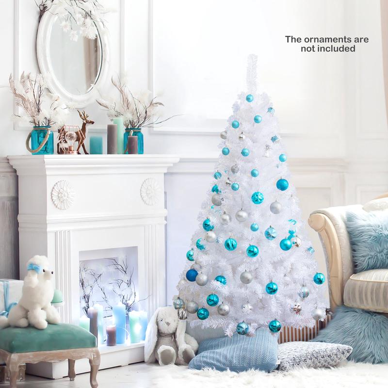 5 ft White Artificial PVC Christmas Tree with Solid Metal Stand-5 ft
