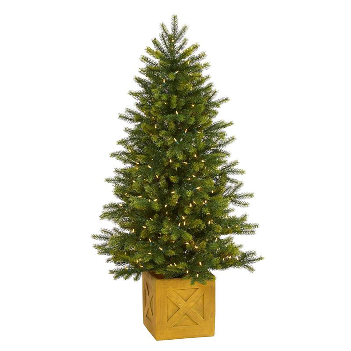 58217 Manchester Fir Artificial Christmas Tree in Decorative Planter with 250 Clear Warm (Multifunction) LED Lights and 366 Bendable Branches