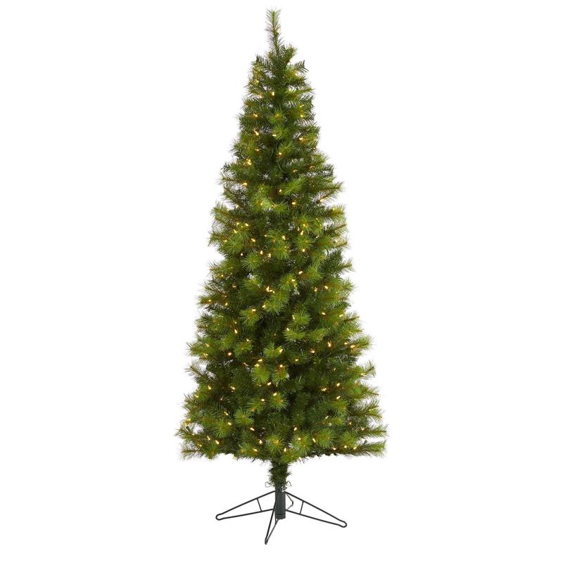 6.5 Green Valley Pine Artificial Christmas Tree with 300 Warm White LED Lights and 579 Bendable Branches