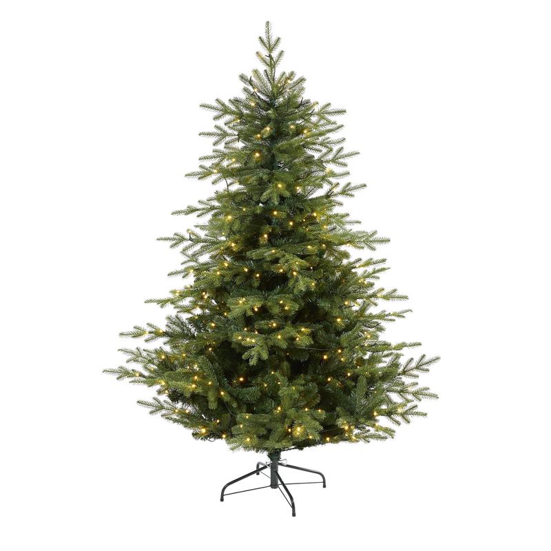 6 Swedish Fir Artificial Christmas Tree with 350 Warm White LED Lights and 963 Bendable Branches