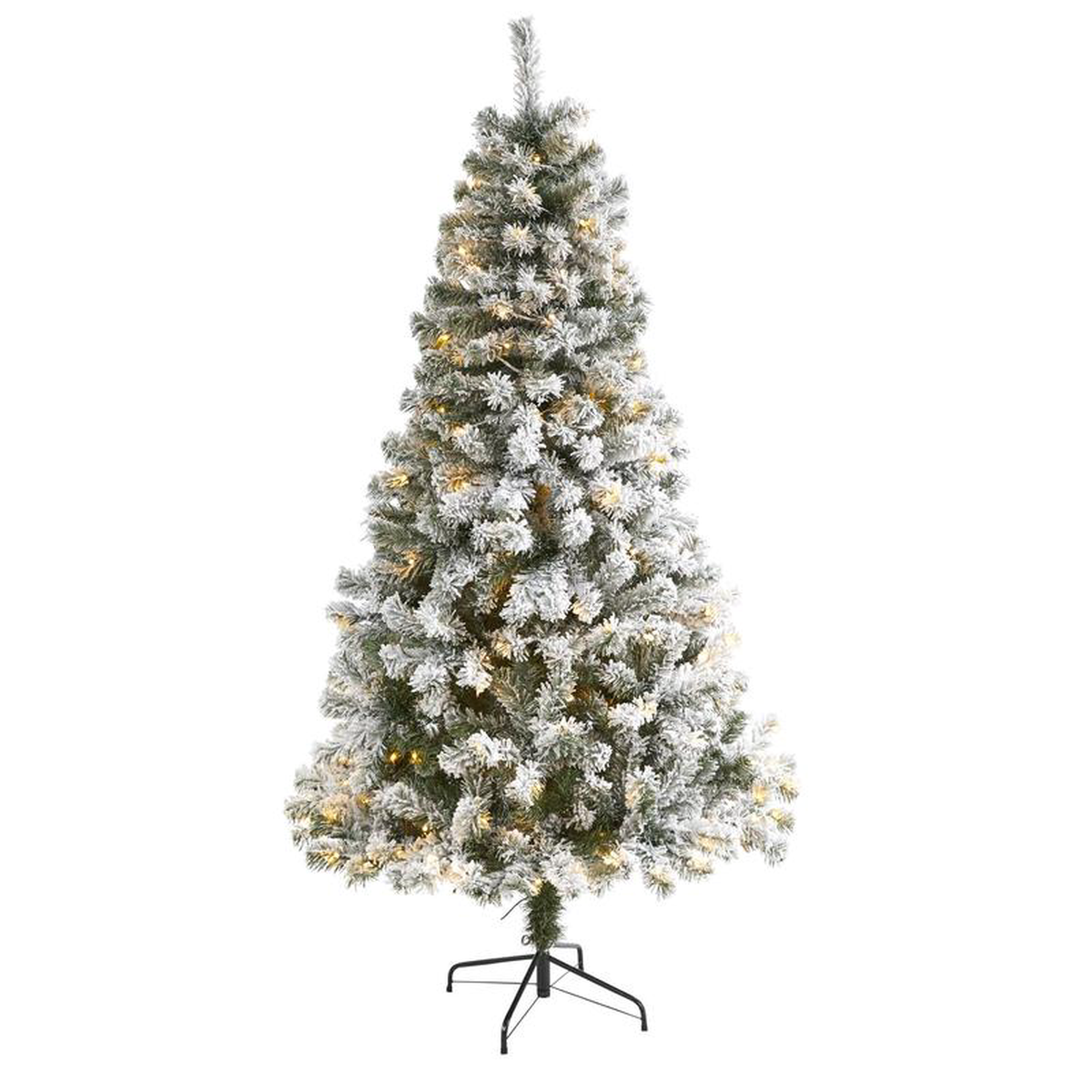 68217 Flocked West Virginia Fir Artificial Christmas Tree with 250 Clear LED Lights