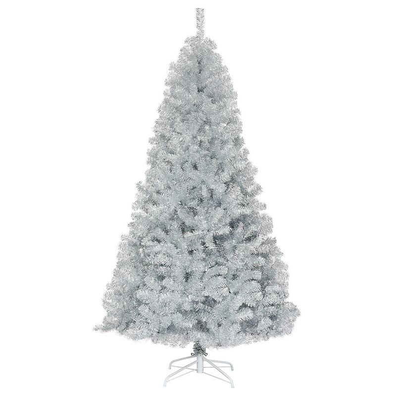 7.5 Ft Tinsel Artificial Christmas Tree, Silver