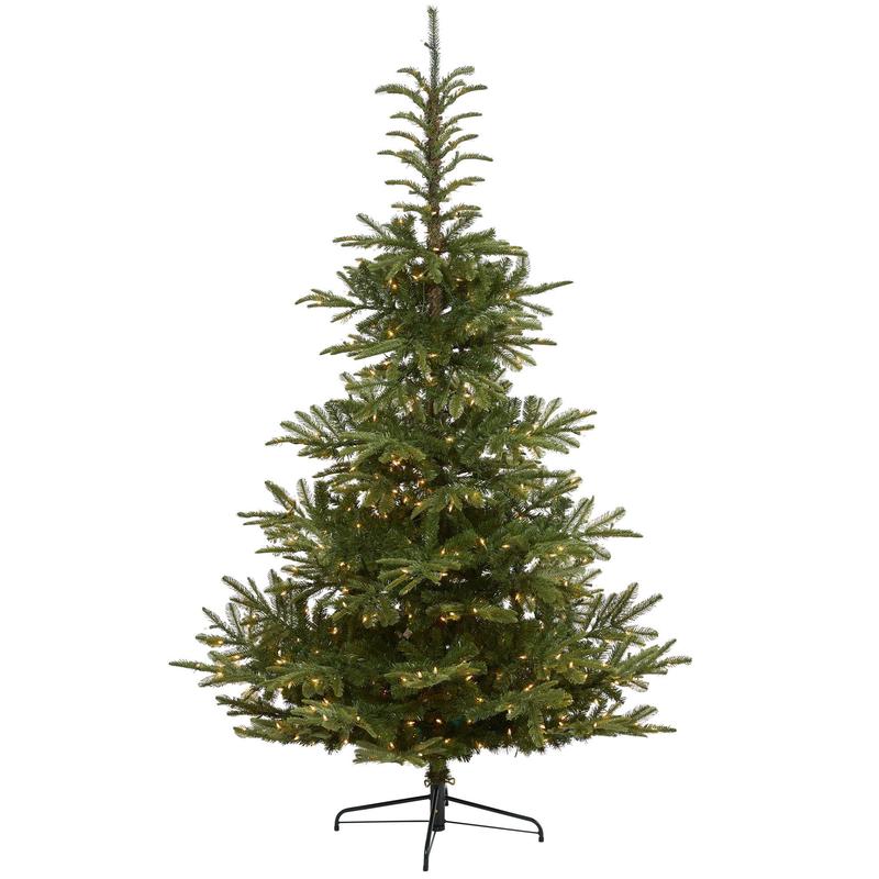 7.5 Layered Washington Spruce Artificial Christmas Tree with 550 Clear LED Lights and 1325 Bendable Branches