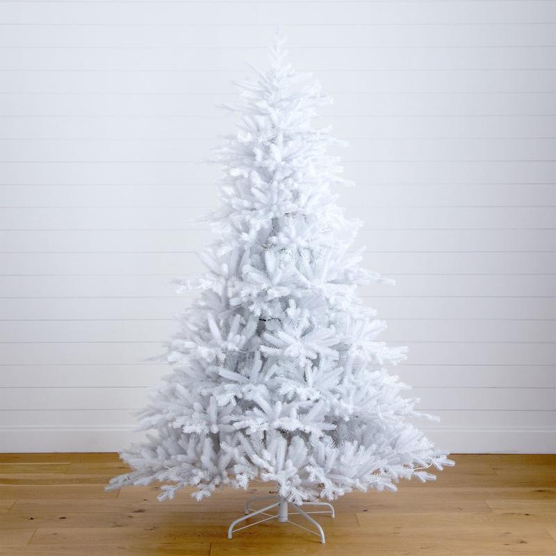 7 Pre-Lit Artificial White California Spruce Christmas Tree with 440 Color Changing LED Lights