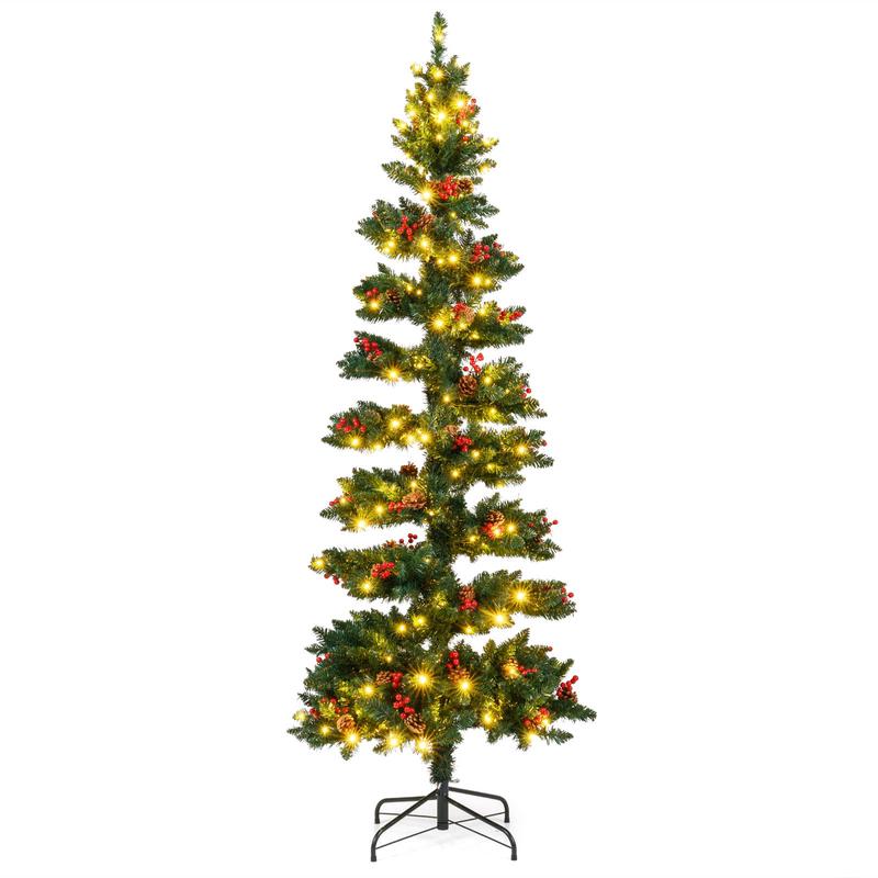Pre-Lit Artificial Christmas Tree, 7 ft, 791 Branch Tips, 8 Modes, Green - Green
