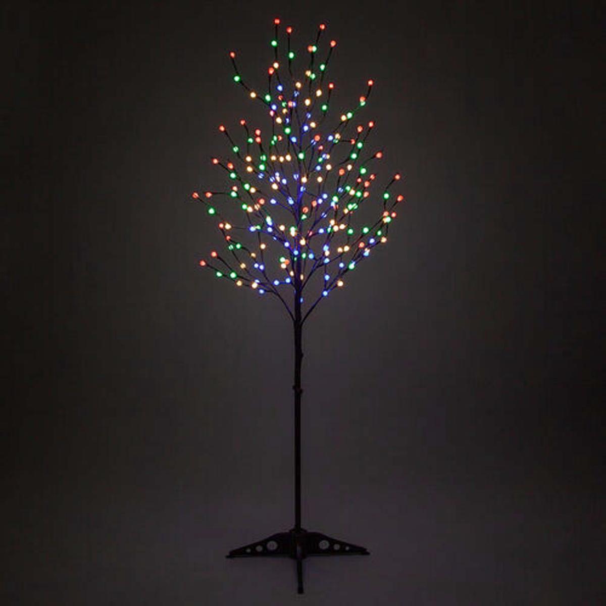 6-ft. Brown Lighted Ornamental Tree, Multicolor LED