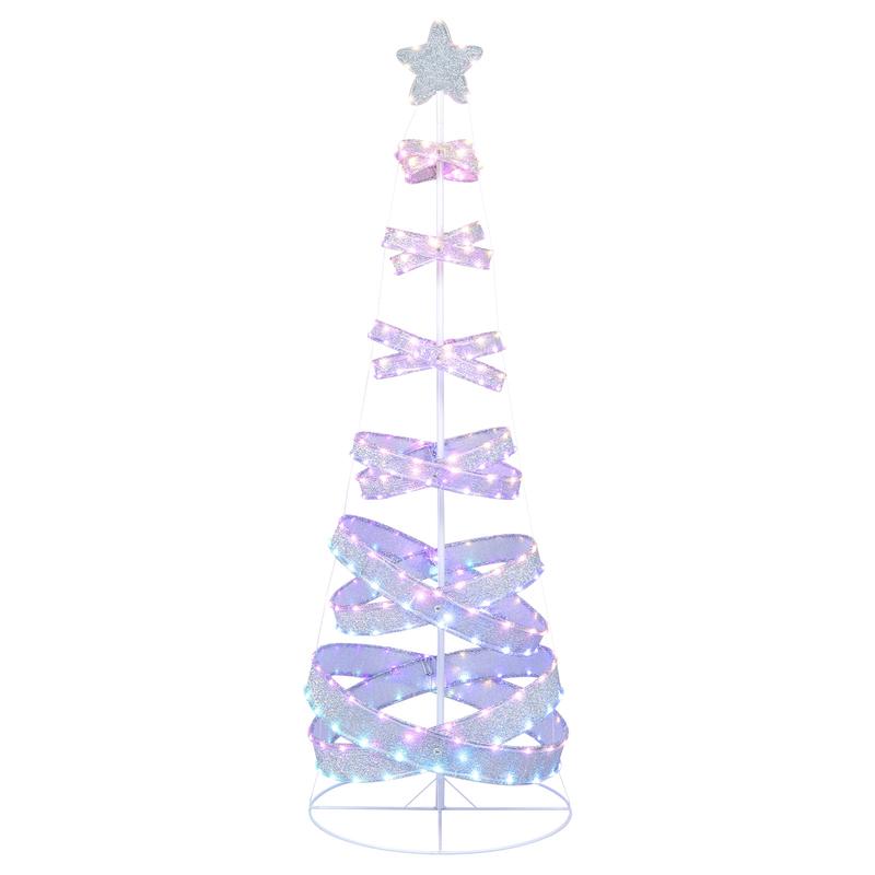 7 Feet Outdoor Spiral Christmas Tree, Xmas New Year Decoration, White