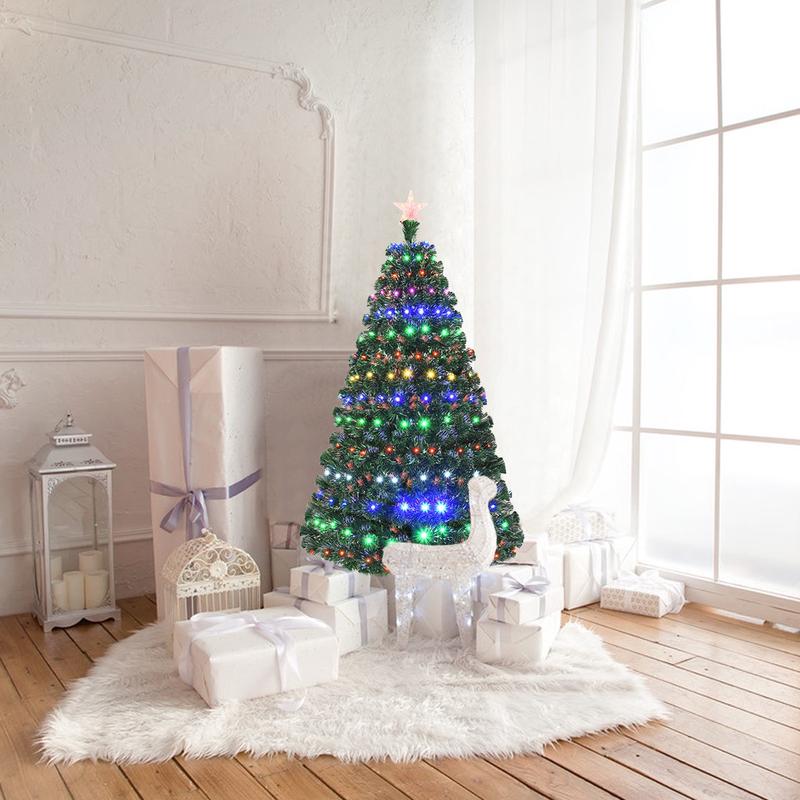 5 Feet/6 Feet/7 Feet Multicolor LED Fiber Optic Artificial Christmas Tree-5 Feet
